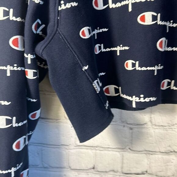 Champion Reverse Weave All Over Print Cropped Crewneck Sweatshirt size L Large - Picture 3 of 8